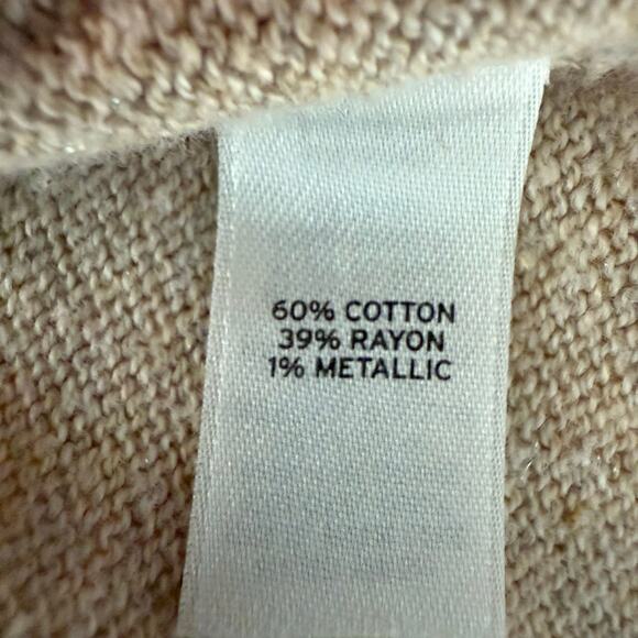 Frenchi Tan Metallic Long Cardigan Women’s Small Sparkle Knit Open Sweater - Picture 4 of 7